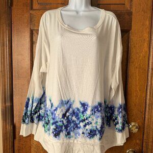 Calvin Klein Performance White w/Blue & Green Pullover Top Size 3X